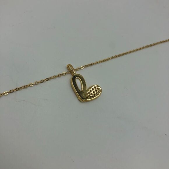 18K Gold Plated Heart Cubic Zirconia Women's Necklace Hypoallergenic Waterproof - Picture 8 of 12